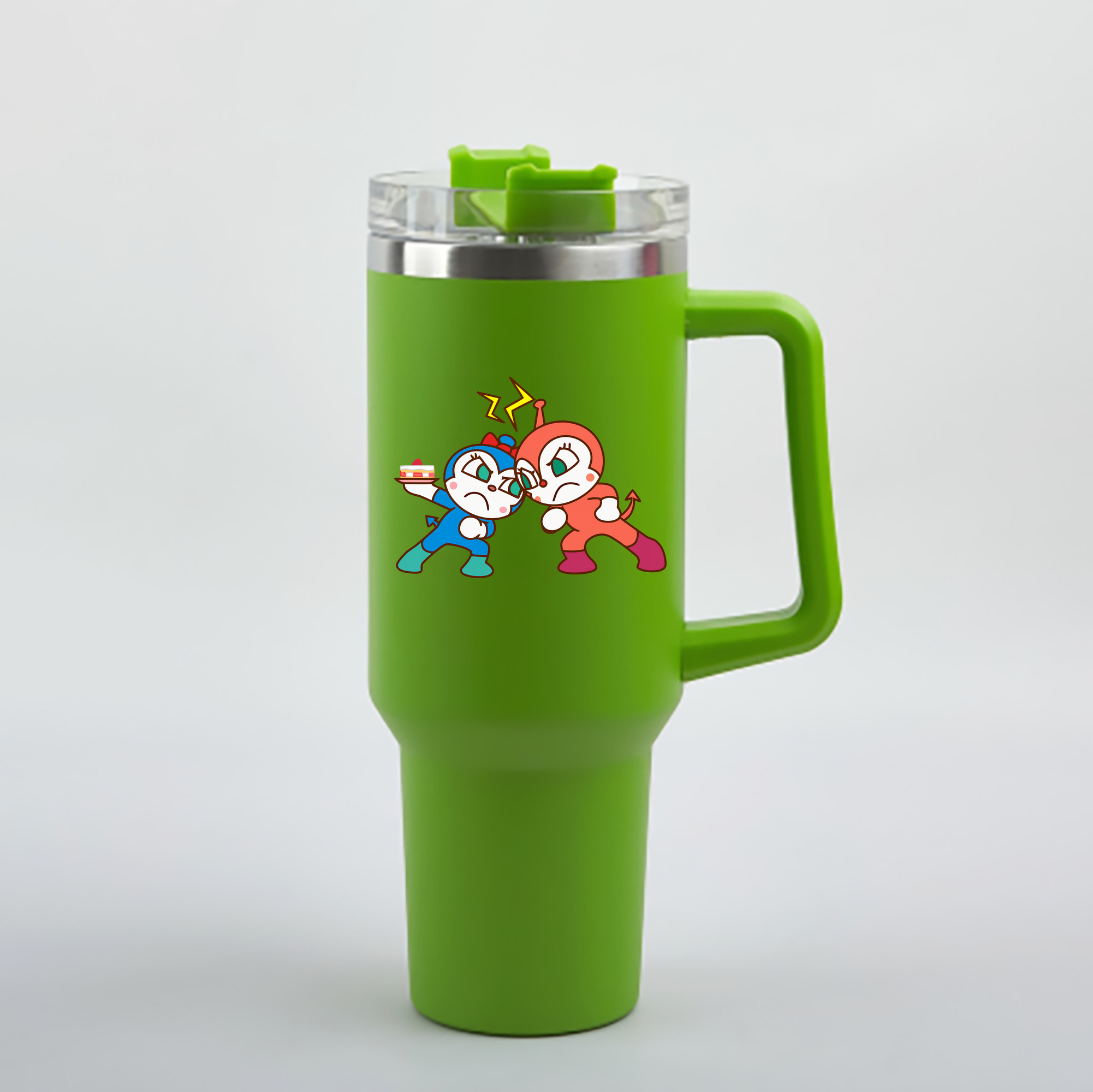 （画像用） アンパンマン Anpanman 1200mL車用タンブラー - クリスタルステッカー（プラスチックストロー付き）